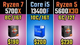 R7 5700X vs i5-13400F vs R5 5600X3D - RTX 4070 & RX 6750 XT