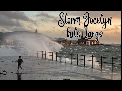 We go chasing storm Jocelyn at night , as it hits Largs Promenade