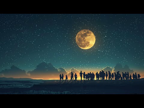 How many people are looking at the moon?