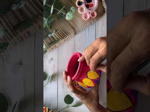 Diwali Pooja Pot Painting #diy #potpainting #diwalispecial #art #laxmipuja #potdecorationideas