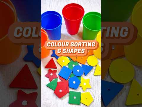 Colour Sorting and Shapes for Toddlers | Three Year Old Learning Videos #shorts