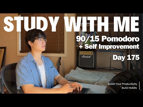 9h Study with Me 📚| Pomodoro 90/15 + Self Improvement Breaks