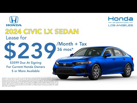 2024 Honda Civic Lease | Honda of Downtown Los Angeles | DTLA Honda Dealer