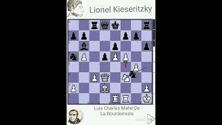 La Bourdonnais vs Kieseriotzky year 1840 #chess #chesshistory #chessgrandmaster