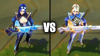 Prestige Arcane Commander Caitlyn vs Stellar Chroma Comparison (League of Legends)