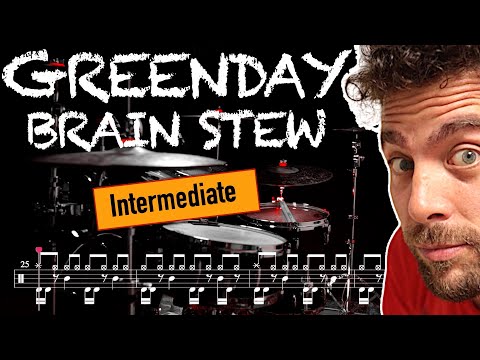 Green Day - Brain Stew - Drum Cover (with scrolling drum sheet)