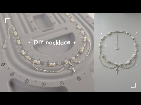 making a beaded necklace ✨ (pinterest inspired, y2k, diy)