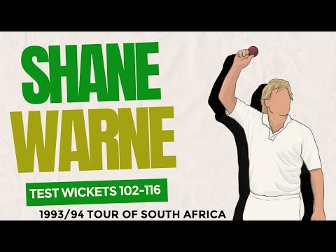 Shane Warne Test Cricket Wickets #102-116 (1993/94 tour of South Africa)