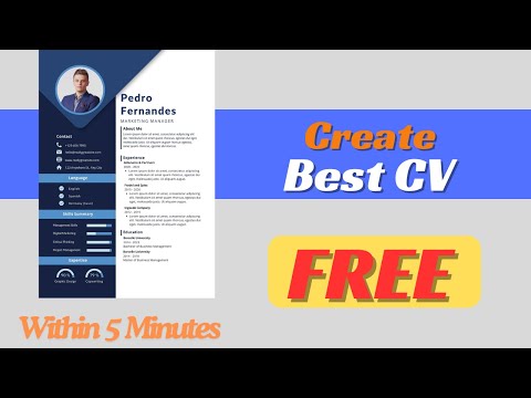 Create Best CV in 5 Minutes Canva Free | How to Make Perfect CV | Free template