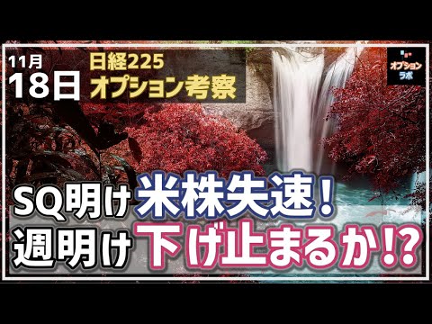 【日経225オプション考察】11/18 SQ明けに米株は天井を付けて失速へ！ 週明け日本株もピンチだが下げ止まるか!?