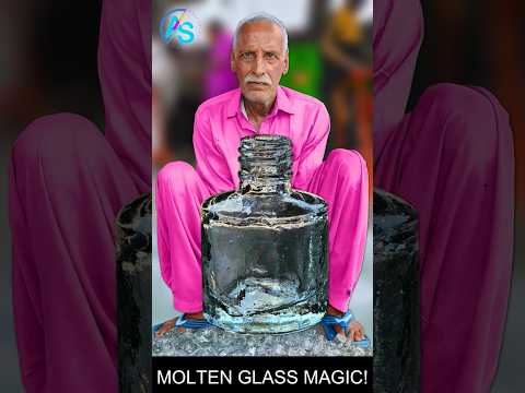 Molten Glass Magic! Watch Glass Transform Before Your Eyes #shorts #glassart #howitsmade