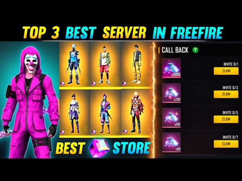 FREE FIRE TOP 3 BEST SERVER | TOP FREE DIAMOND SERVER IN FREE FIRE FREE DIAMOND SERVER. #freefire