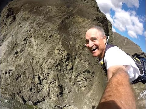 Nevis Bungy jump.  Raw footage with wrist mounted GoPro