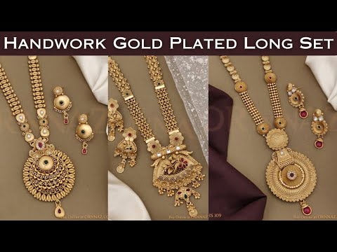 Hardwork Gold Plated Long Set with Price - Hardwork Gold Plated Long Set Online Shopping