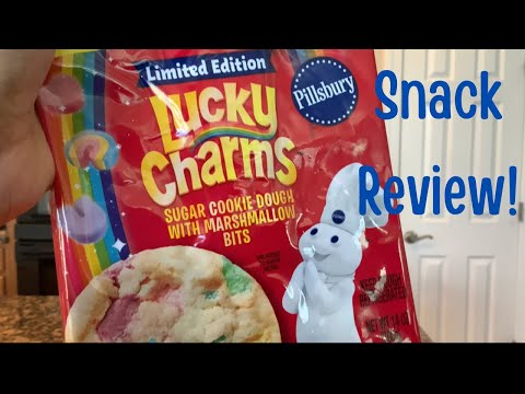 Pillsbury Lucky Charms Sugar Cookies with Marshmallow Bits | Taste Testing Limited Edition Snacks