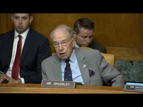 Grassley Questions Witnesses At Senate Budget Hearing on Insurance Markets