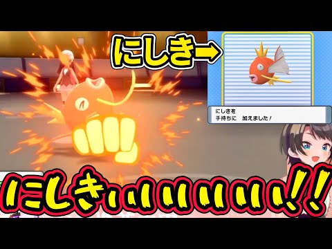 【大空スバル/猫又おかゆ】コイキングに『にしき』と名付けたスバル【ホロライブ切り抜き】