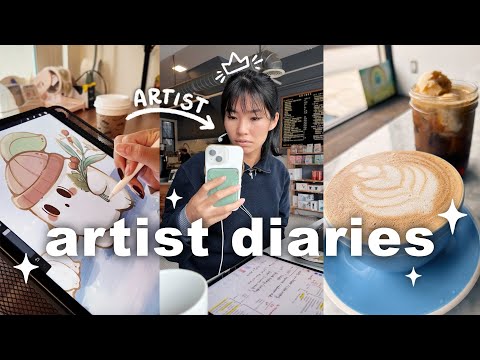 cozy days as a self-employed artist 🌱 cafe hopping, getting organized & drawing!