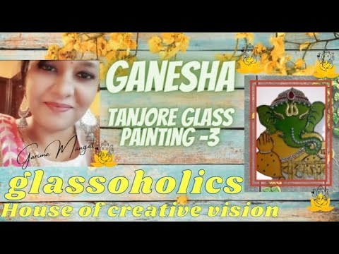 Thanjavur painting | Tanjore art | Tanjore glass painting | Ganesha Painting For Beginners - 3