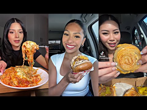 Asmr tiktok mukbang compilation | in n out , lasagna , dukes burger