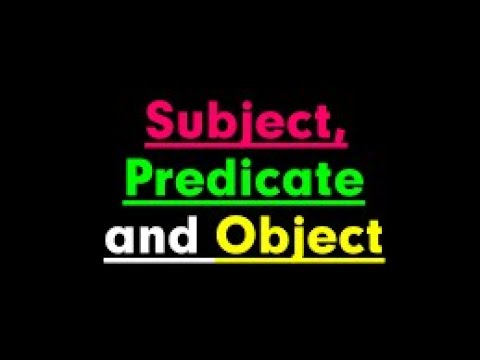 Learn Subject, Predicate ,Object. Learn English sentence structure