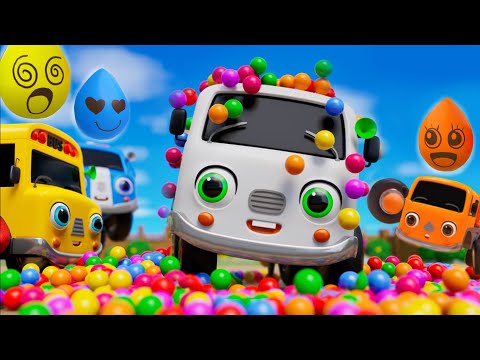 Pop The Bubbles | Wheels On The Bus with Balls and Bubbles | Nursery Rhymes & Kids Songs - Baby Car