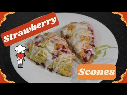 Strawberry Scones With Lemon Glaze, Easy Recipe