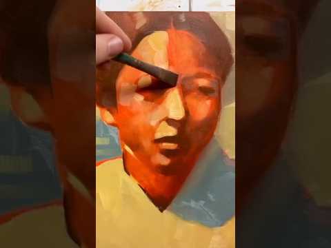 Painting an expressive portrait #painting #art #paintingprocess #portraitpainting