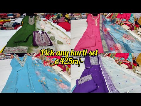 chickpet wholesale kurtis sets pick any @425rs| single piece courier available | partywear kurties