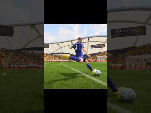 Lewandowski's Explosive Shot at 130 kmph in FIFA 23 #shorts