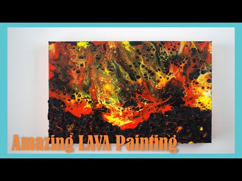 8 Minutes Simple Acrylic Fluid Art - Stunning Fire Pour Painting Video