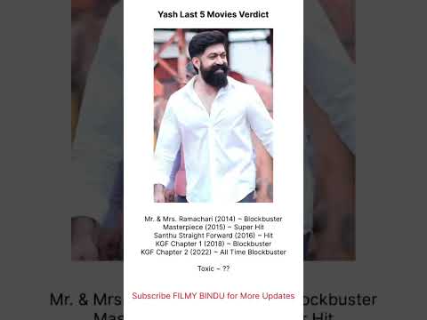 Actor Yash Last 5 Movies Verdict #Yash #Toxic #Masterpiece #kgf2 #Kgf #kgfchapter2 #kgfchapter1 #kvn