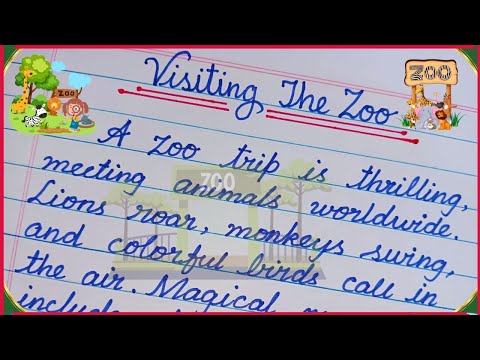 Visiting The Zoo Essay | Zoo Essay For Kids | Essay in Cursive Handwriting | Zoo Essay in English✨🤎