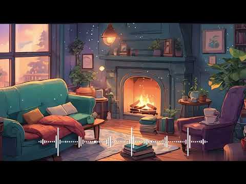 🔥 Fireside Relaxation 2 Hours - LoFi Beats for Fireplace Background 🔥[2K]