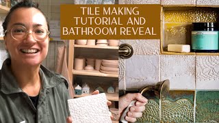 Bathroom Tile Tutorial - Making my own bathroom tiles; finished shower reveal