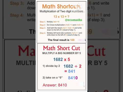 Math short cut trick to multiply 2 digit number @ecomaths