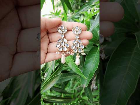 Easy Diy Kundan Stones Earrings #diy #shorts #diyjewellery #handmadeearrings #earrings