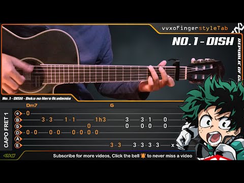 My Hero Academia Season 5 (Opening) - No. 1 - DISH - Fingerstyle Guitar Cover | TAB Tutorial