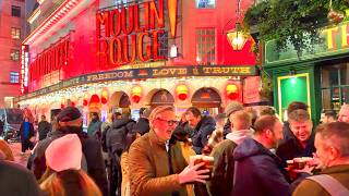 2024 London Walk 🇬🇧 SOHO Nightlife & Christmas Lights ✨ Central London Night Walking Tour 🎄 4K HDR