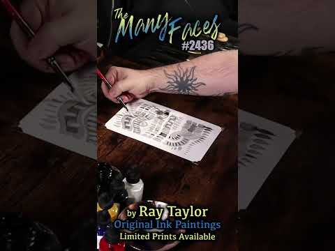 #2436 The Many Faces 2024 Collection: Ink Painting Process Timelapse with Ray Taylor