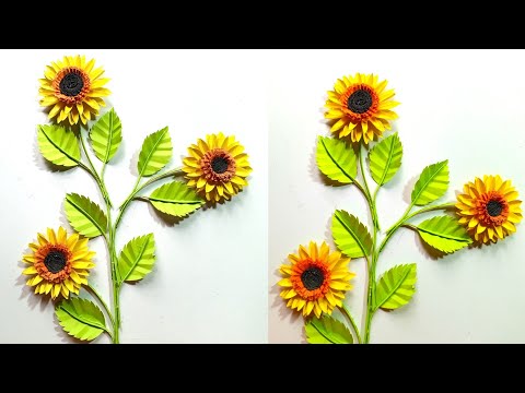 Unique Paper Sunflower | How to make beautiful sunflower| Kagojer sunflower  | Creative Craft.