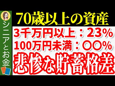 【貯蓄格差】70代の貯蓄額が二極化し続けている。世間の貯蓄額とひと月の収入・支出はいくらかを把握し老後の対策についてわかりやすく解説【老後対策】