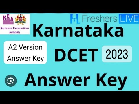 DCET 2023 ANSWER KEY | A2 VERSION KEY ANSWERS 2023 |  KARNATAKA DCET 2023 QUESTION PAPER KEY ANSWERS