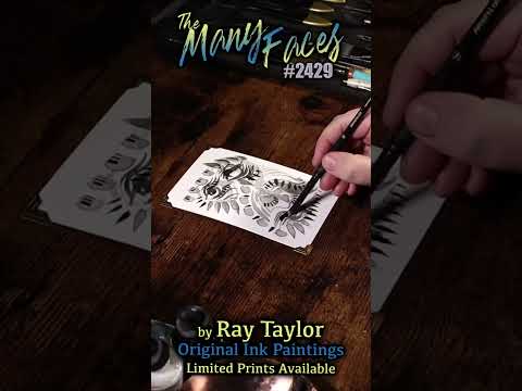 #2429 The Many Faces 2024 Collection: Ink Painting Process Timelapse with Ray Taylor