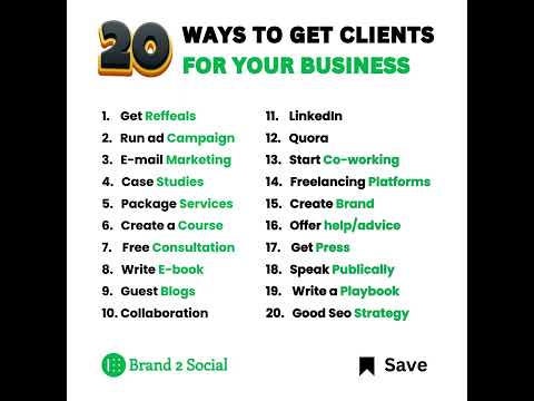 20 WAYS TO GET CLIENTS FOR YOUR BUSINESS