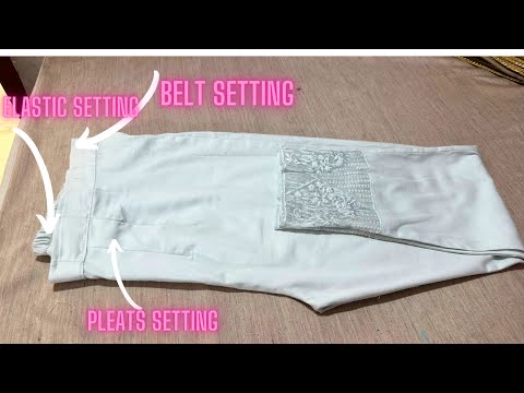 Readymade Pant plazo ki fitting kaise karein || Belt setting ||elastic and hook  plazo setting