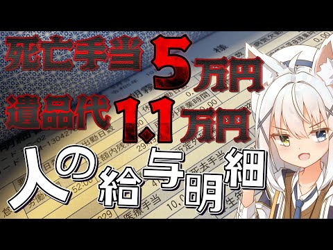 【謎解き？/#人の給与明細】死亡手当5万円？？ブラック企業給与明細の真実を暴く【篠雲のの/Vtuber】