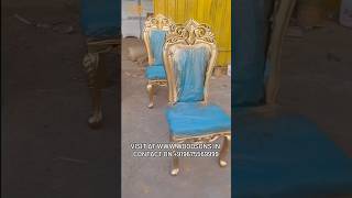 Luxury Seated Handcrafted Wooden Chairs with Golden Finish #luxurychair #furniture #premiumfurniture