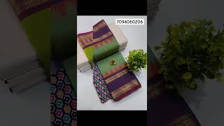 Pure chettinad cotton sarees with kalamkari blouse 🌼#chettinaducottonsarees #purecotton