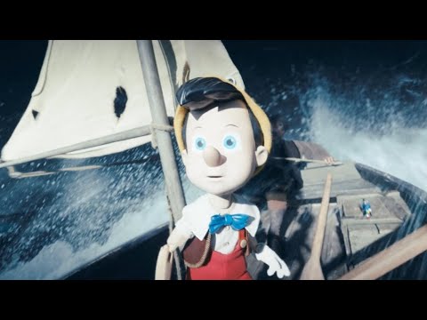 Pinocchio and Geppetto escape from the mouth of Monstero | Pinocchio [2022]